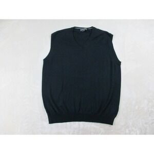 Brooks Brothers Vest Mens Extra Large Blue Knit Merino Wool V Neck Casual*‎